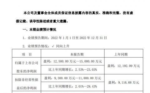 佛塑科技：2022年净利润预计增长2.53%至23.03%